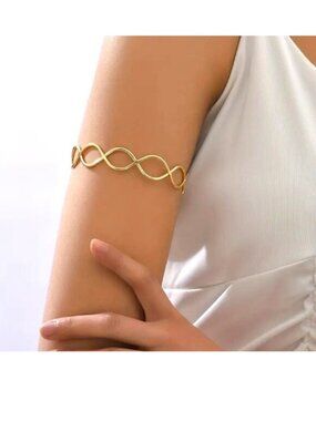 Upper Arm Cuff Bracelet Boho Cleopatra Armlet Circles Egyptian Stylish Goddess